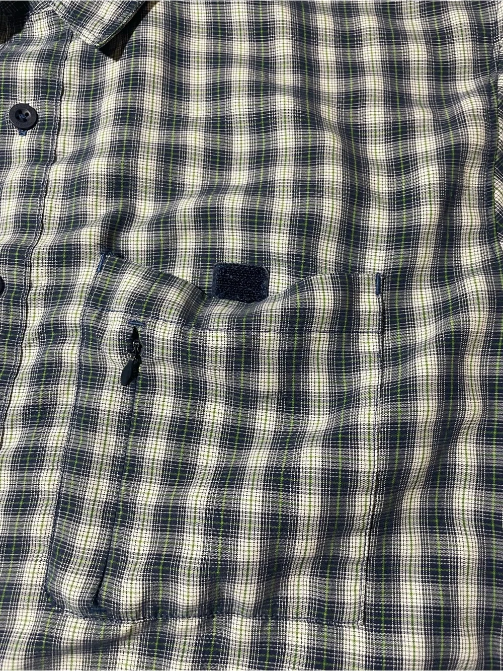 The North Face Men’s Blue Check Short Sleeve Button Down Shirt Size L